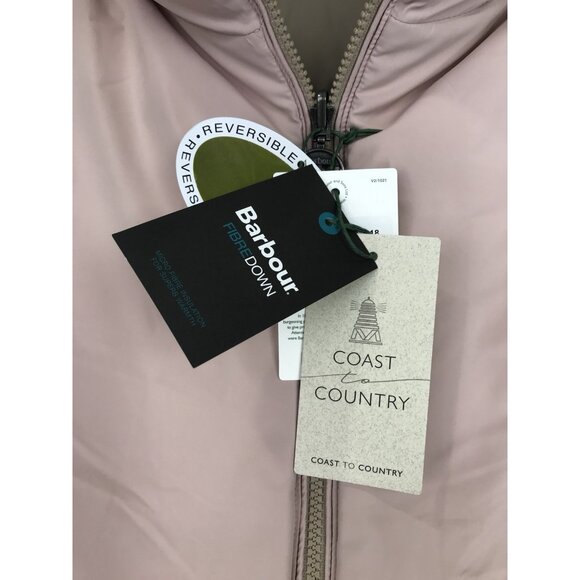 Barbour Vest Womens Size 14‎ US 18 UK Reversible Shelly Gilet Quilted Beige Pink - Picture 10 of 15
